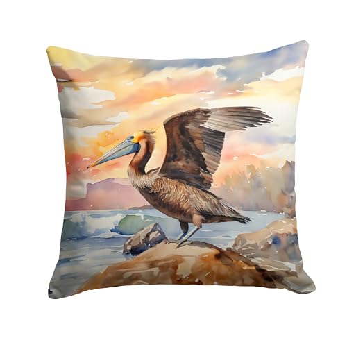 Caroline's Treasures Pelican Throw Pillow Machine Washable, Indoor Outdoor Decorative Pillow for Couch, Bed or Patio, 14Hx14W