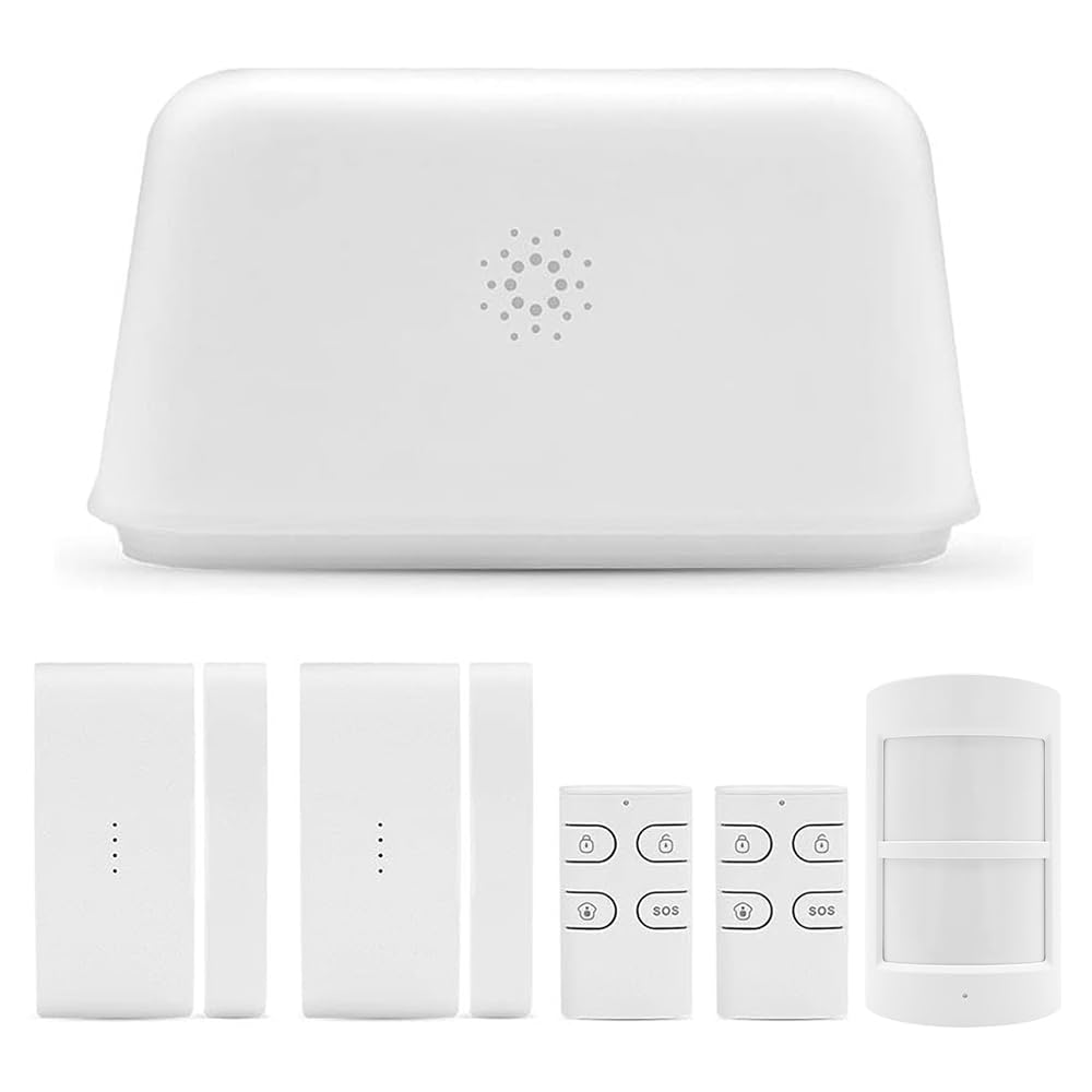 Sistema di allarme WiFi senza fili, rilevatori di movimento e di apertura, controllo app - sirena di allarme, telecomando - per casa, ufficio, negozio