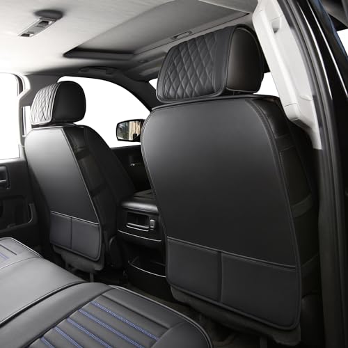 Image of JOJOBAY Chevy Silverado Seat Covers,GMC Sierra Seat Covers,Custom Fit 2007-2026 1500 2500HD 3500HD Crew Double Extended Regular Cab,LT LZT RST Trail Boss(Front Pair,Black Blue)