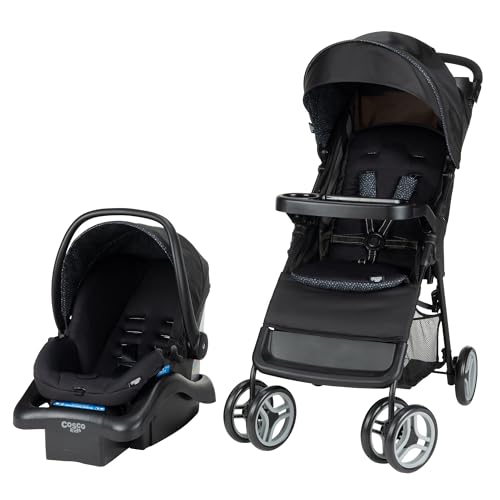 Cosco Kids™ Lift & Stroll™ Travel System – Lightweight Stroller & Infant Car Seat (Included), One-Hand Fold, QuickClick® Connection, Use from Birth - Noir Dot
