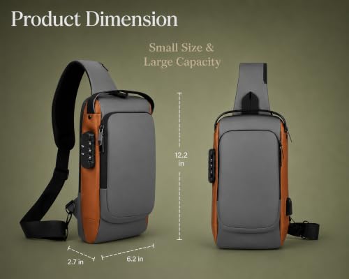 Image of Sling Bag for Men & Women- Crossbody Sling Bag for Travel, Cycling & Hiking | Waterproof Shoulder Bag with Compartment and Zipper Pockets