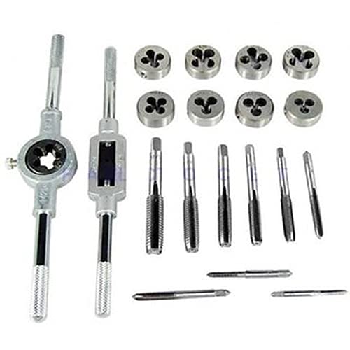 ATOZSHOP11 20Pcs Alloy Steel Screw Tap Die Set with Adjustable Wrench Twisted Hand Tools