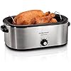 Hamilton Beach 28 lb 22 Quart Roaster Oven with Self Basting Lid Stainless Steel