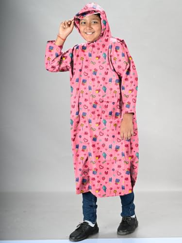 Image of LUX VENUS Boys Printed Raincoat with School Bag Cover
