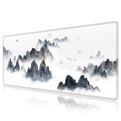 Grand tapis de souris 90x40cm LL-COEUR paysage XXL pour bureau et gaming