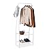 Relaxdays Portant vêtement métal, Penderie, Porte-Manteaux, 2 étages Rangement, 4 Crochets, 158 x 60 x 33 cm, Blanc, Fer, 1