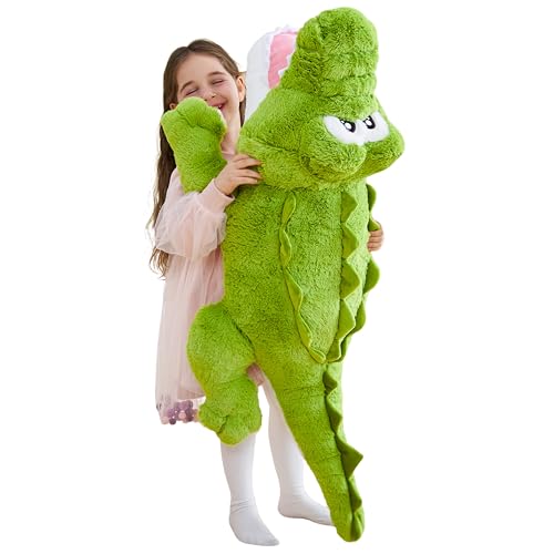 IKASA Giant Crocodile Stuffed Animal Plush Toys,Soft Toy 30' Alligator Large Cute Huge Jumbo Big Size Kawaii Fluffy Fat Plushie,Gifts for Kids