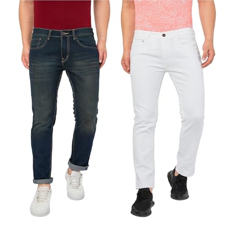 Image of Ben Martin Men's Slim Fit Mid Rise Pack of 2 Stretchable Casusal Denim Combo Jeans Pant, CMB-AU24