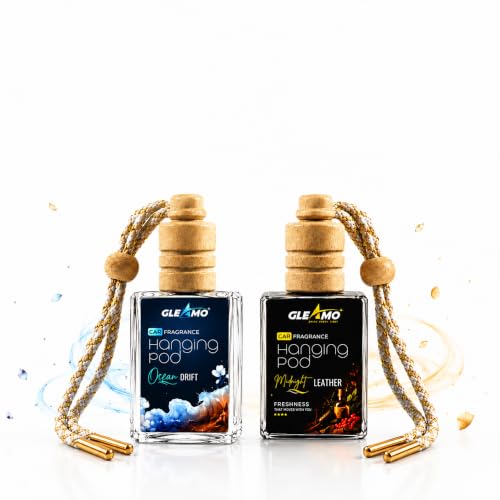 Image of Car Perfume Combo Pack of 2 Air Freshener | Ocean Drift & Midnight Leather | Odour Eliminator for Cars, SUVs, & Vans | Premium Auto Interior Freshener Gift Set | 20ml