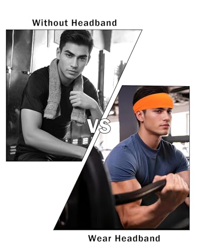 Image of Headbands for Men & Women, Sweat Headband Non-Slip Sweatband Sports Running Cycling Yoga Basketball Workout Football Training
