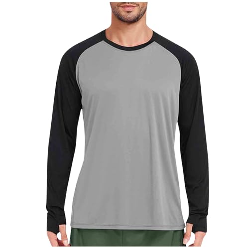 Xiaojmake Mens Sports Baseball T Shirts Casual Colorblock Pullovers Crew Neck Tops Slim Fit Raglan Long Sleeve Swim Shirts1