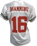 Custom Womens Blinged White Arch Manning Mesh Jersey (US, Alpha, Large, Regular, Regular, White)
