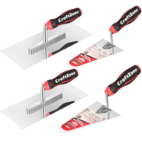 4 Pieces Concrete & Trowel Masonry Set - High Carbon...