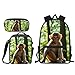 Allcute Monkey Print Backpack Set- Lightweight School Bookbag with Lunch Bag and Pencil Case