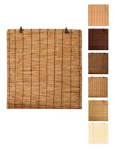 JARDIN202 - Persiana de Bambú Enrollables – Estor Bambú Natural para Interior | 100x180 cm (Nogal)