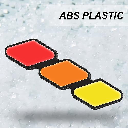 Image of Tri-Color Emblem Decal Sticker for Toyota Tacoma 4Runner Tundra Rav4 Accessories, Grille Fender Hood Side Skirt Bumper Side Mirror Dashboard Decoration(Red-Orange-Yellow)