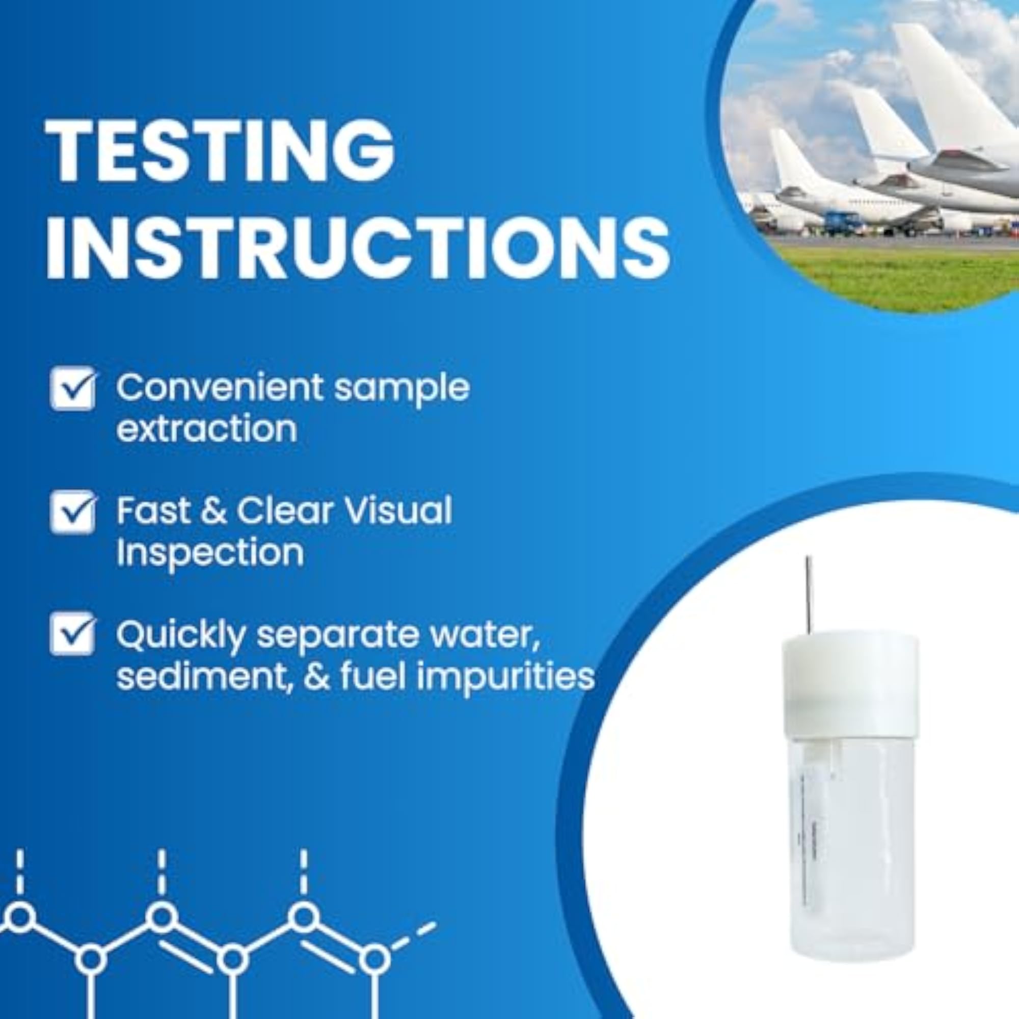 Aviation Fuel Testing Jar for Pressure Testing