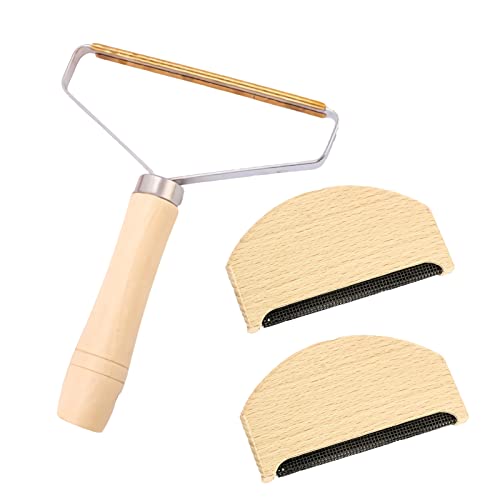 TRYT Pack De 3 Rasoirs Manuels, Rasoir Anti Bouloche, Rasoir Portable Double Face (1 Rasoir + 2 Peigne en Cachemire) pour Manteaux TisséS, Tapis, Poils d'animaux, Aucun Dommage Aux VêTements Cover