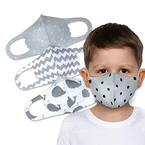 Kid's Unisex Multi Design Fashion Protective Face_Mask Bandanas Covering Gear Washable Reusable (Pack of 4 KM33, 51, 47, 45)