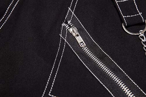 Cicilin Men's Fashion Hip Hop Rock Punk Gothic Sport Hiking Riding Casual Cargo Pants Street Dance Pants Harem Trousers Size 36 Black #TOP6