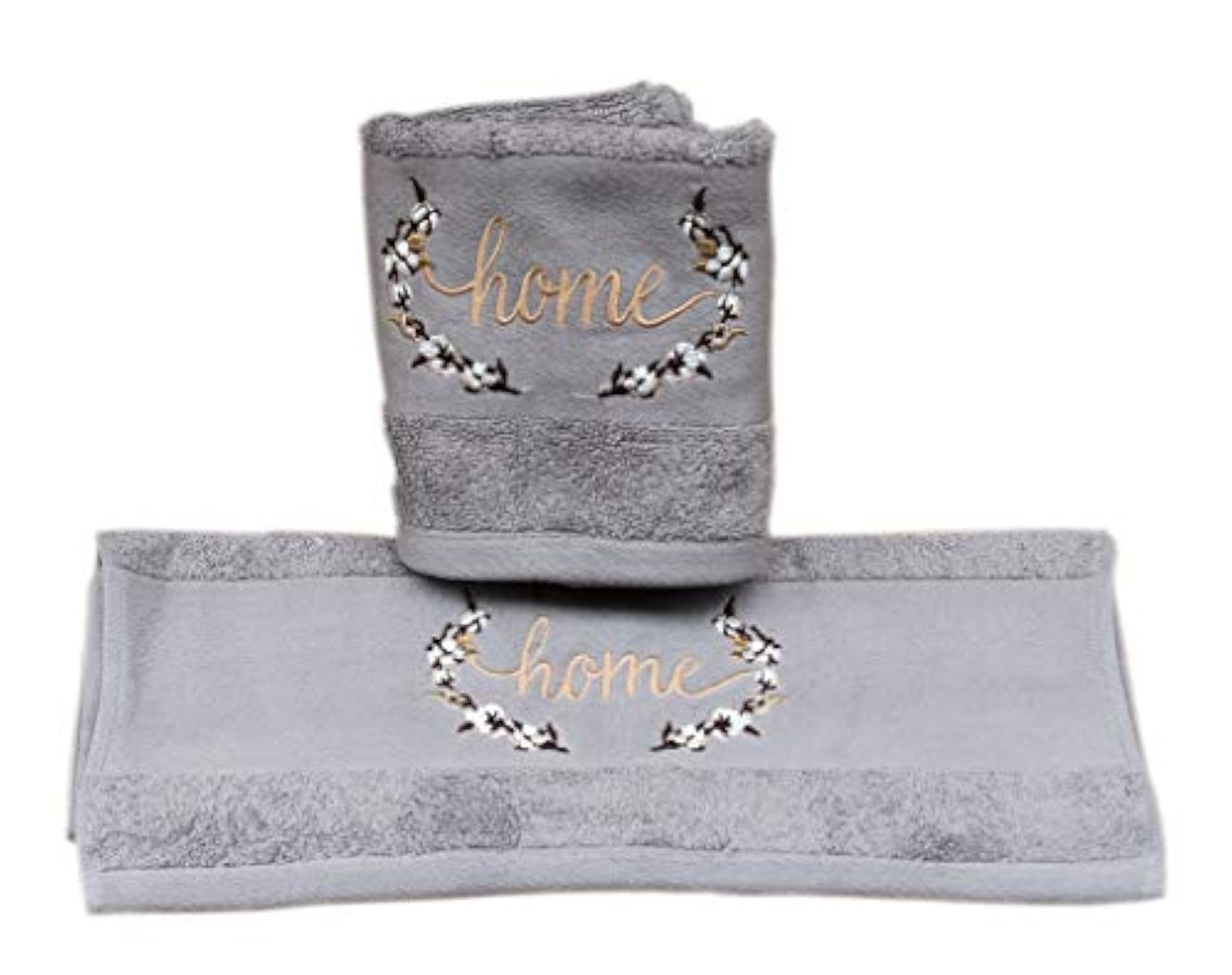 Embroidered White Home Towels, Size 16x28 inches