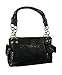 Black Embroidered Conceal Carry Purse Rhinestone Punk Gothic Rock Metallic Skull Studded Handbag For Women