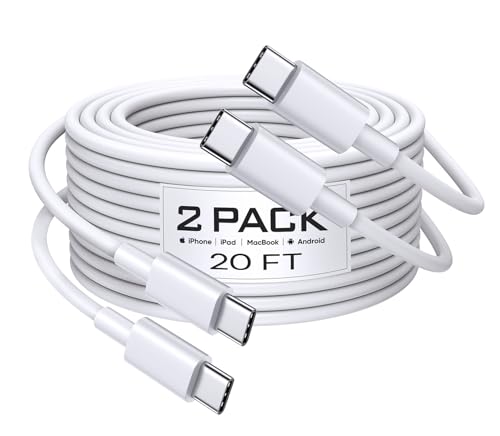 INPPYTON 2Pack USB C to USB C Cable 20FT