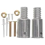 DOITOOL 2 Sets Metal Threaded Handle Tip - Metal Screw On Extension Rod Connector Mop Extension Pole Adapter Replacement Fits 22mm/25mm Pole