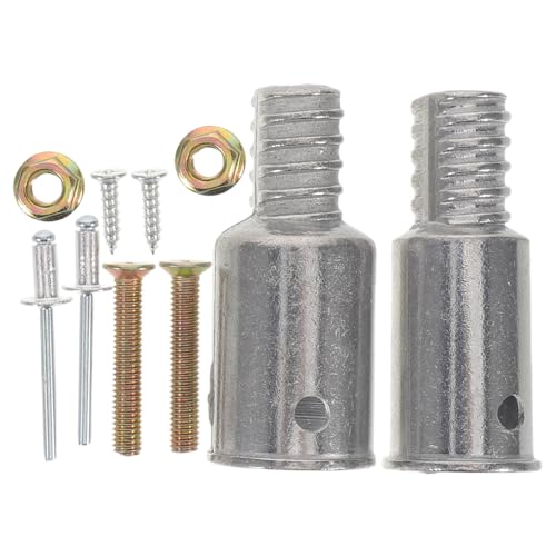 DOITOOL 2 Sets Metal Threaded Handle Tip - Metal Screw On Extension Rod Connector Mop Extension Pole Adapter Replacement Fits 22mm/25mm Pole