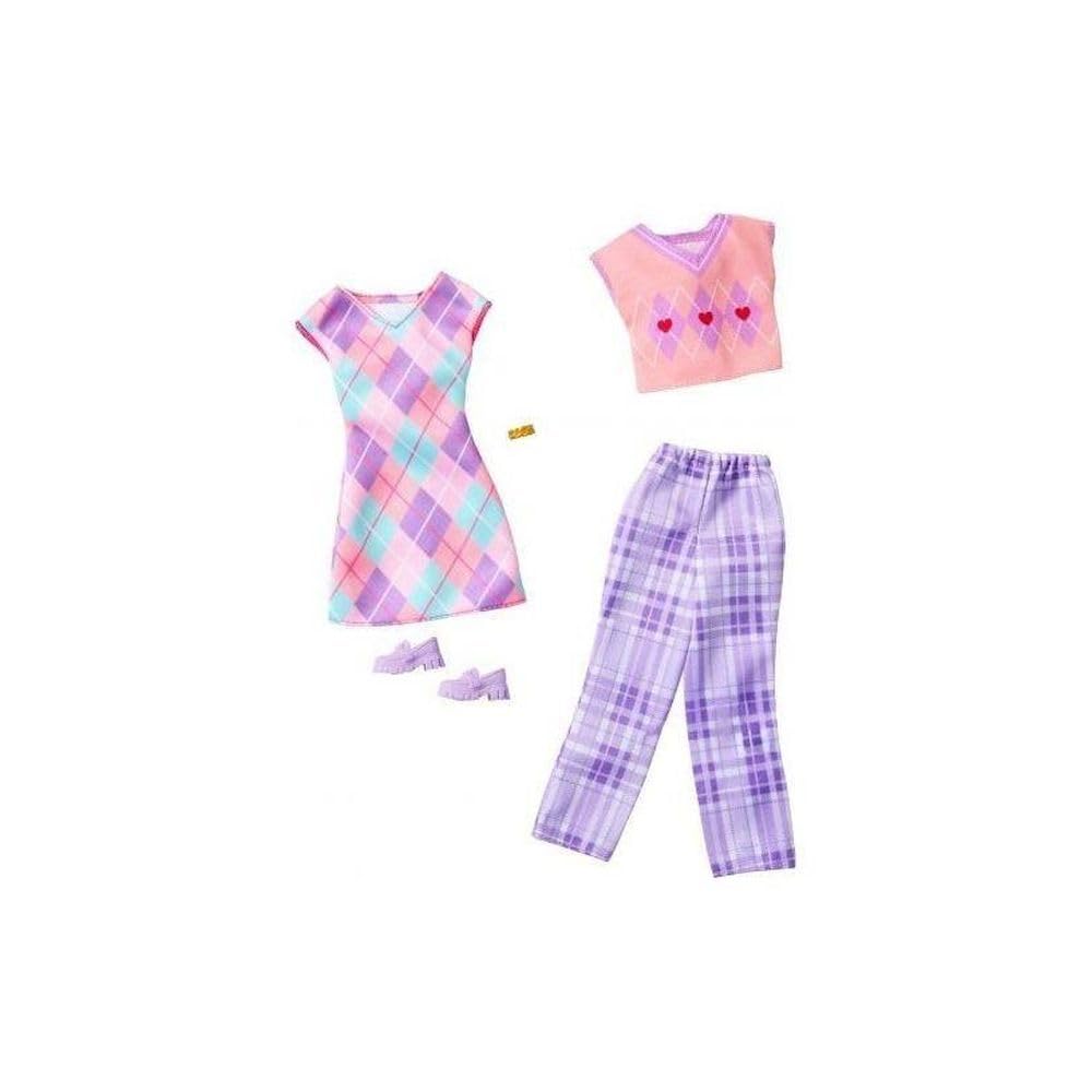 Barbie® Fashion 2-Packs - Argyle -- 2 Outfits & 2 Accessories Doll, Gift for 3 to 8 Year Olds