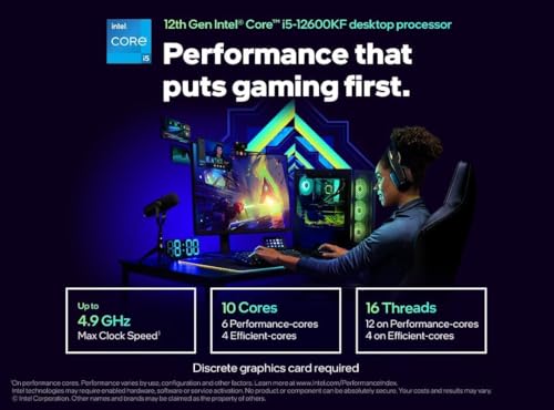 Image of Acer KC242Y Hbi 23.8 inch Full HD (1920 x 1080) Zero-Frame Gaming Office Monitor & Intel Core i5-12600KF Desktop Processor 10 (6P+4E) Cores up to 4.9 GHz Unlocked LGA1700 600 Series