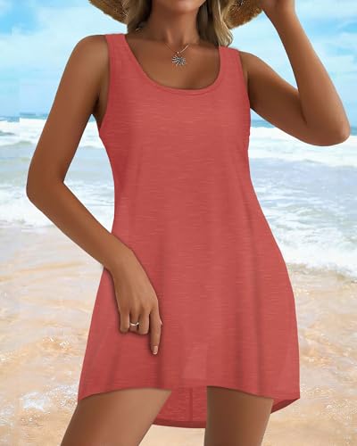 Image of Swimsuit Coverup for Women Bikini Sleeveless Beach Bathing Suit Cover Up