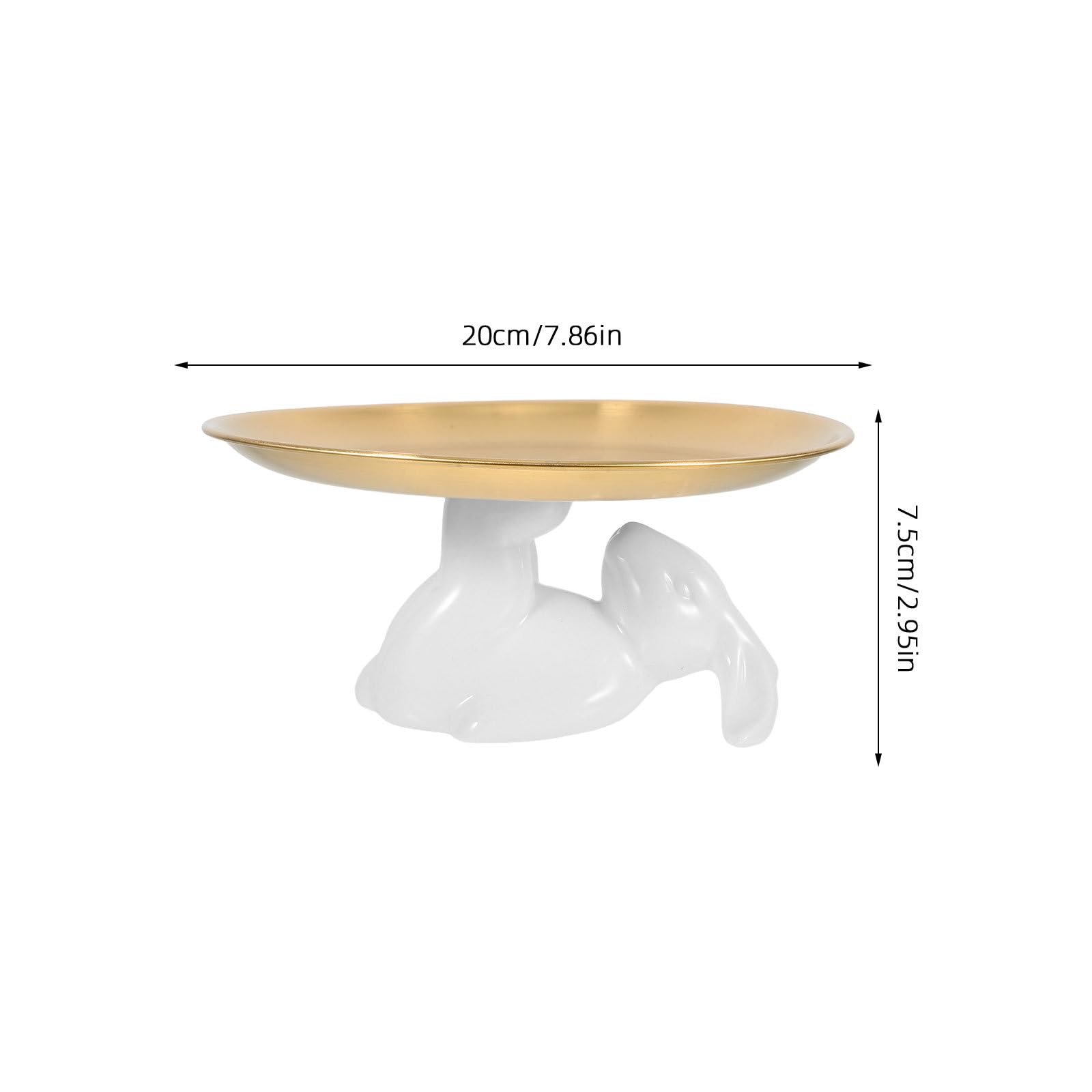 ifundom Espositore per Torte in Ceramica a Forma di Coniglio Vassoio Porta Dessert e Frutta da 20 CM Alzatina Decorativa per Casa e Buffet