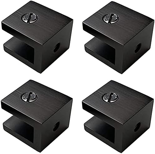 LukLoy Pack of 4 Black Clamp Glass Holder Shelf Bracket Clip Support (8-10mm Glass), For 8mm-10mm Glass - Image 4