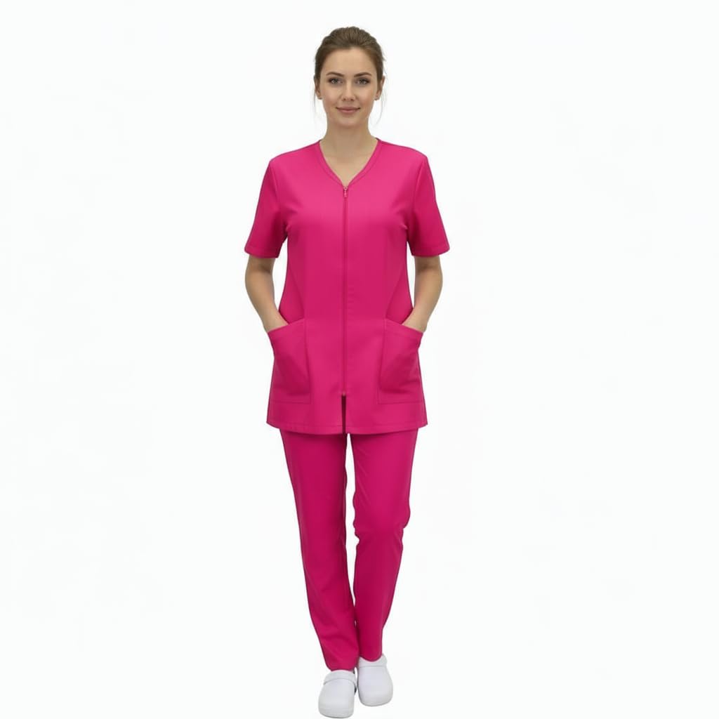 Divise Complete da lavoro Donna Sanitaria con Zip Casacca Pantalone