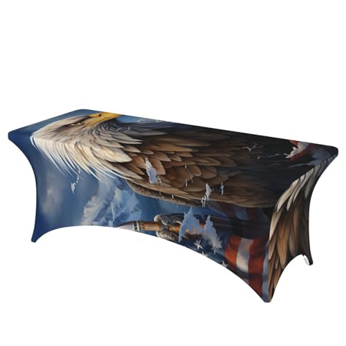 Nappe extensible rectangulaire 1,8 m imperméable élasthanne robuste pour banquet - 2