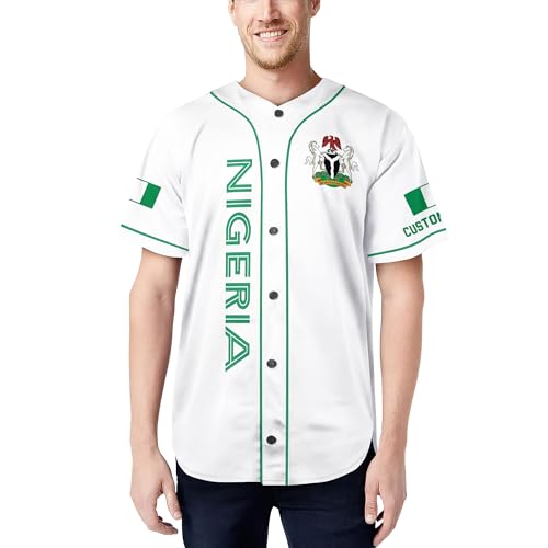 Personalized Nigeria Baseball Jersey Men, Nigeria Jersey Men, Nigeria Soccer Jersey, Nigeria Jersey Baseball miniatura 2