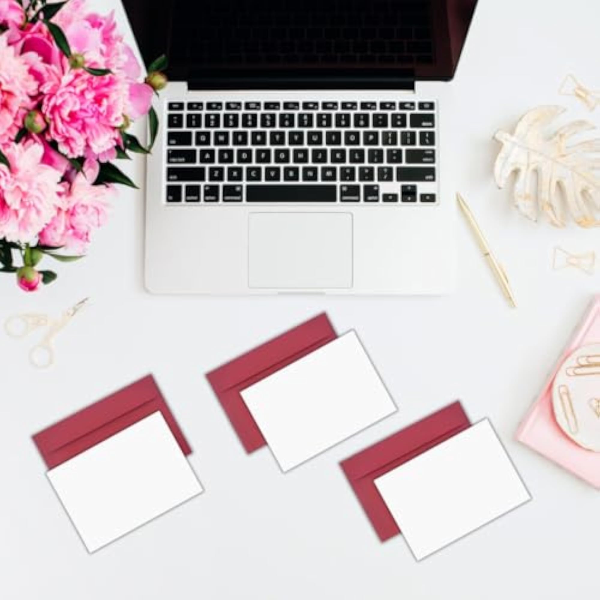 Blank Index Note Card A7 Size with Red Envelopes Pack of 50