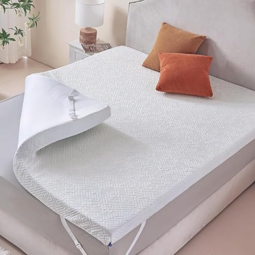 Siemour 3-Inch Gel-Infused Memory Foam Mattress Topper, Twin XL, 38x80 Inches, with Cover