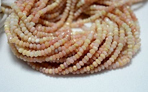 Opale rose perles 3.5mm rondelles facettées pour fabrication de bijoux en pierre