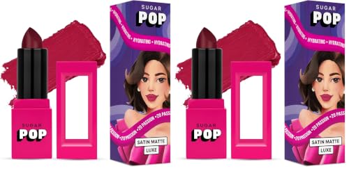 Image of SUGAR POP Satin Matte Luxe | Castor Oil, Vitamin E & Hyaluronic Acid | Full coverage - 12 Daffodil (Pack of 2)