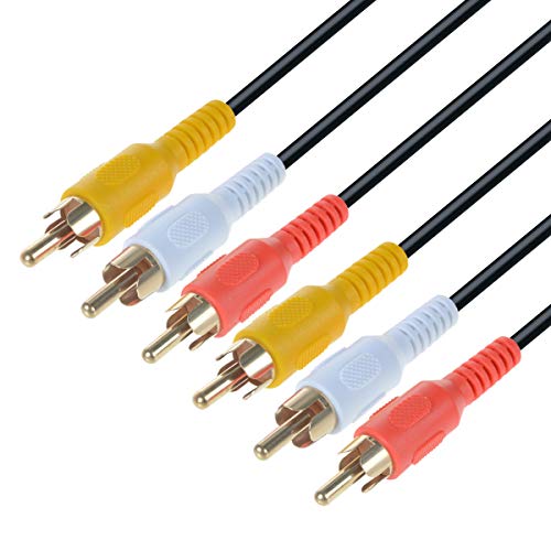 Greatlink 3Rca Audio/Video Composite Cable Gold Plated Dvd/Vcr/Sat Yellow/White/Red Connectors 3 Male To 3 Male (3 Feet) #TOP1