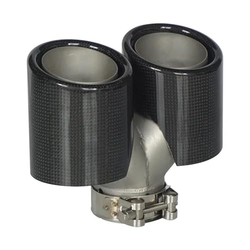 Embout pot d'échappement universel double en carbone brillant 60mm-89mm