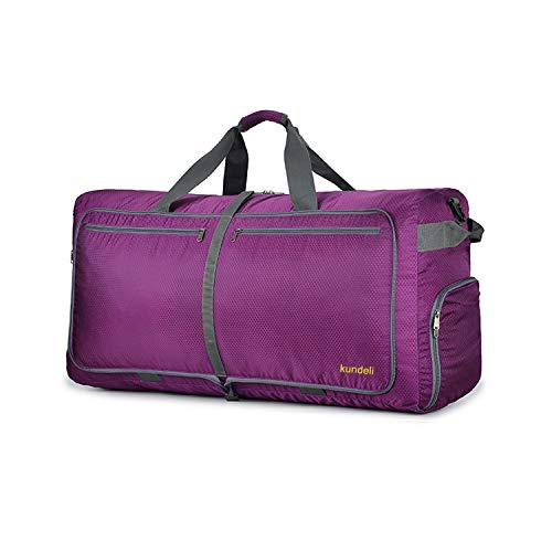 Kundeli 120L Extra Large Travel Duffel Bag, Lightweight Packable Luggage Duffle Bag for Men Women, Waterproof Camping Bags 6 Color Choices (Purple)