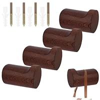 Lollanda 4pcs Wooden Coat Hooks, Rustic Modern Wall Mounted Hooks, 12kg Capacity, Perfect for Coat, Bathroom, Kitchen, Office, Decoration