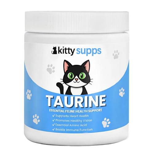 KittySupps Taurine for Cats KittySupps Taurine Supplement - 99.9% Pure Taurine Supports Vitality & Coat Health Easy to Mix in Food with Dosing Spoon 200g