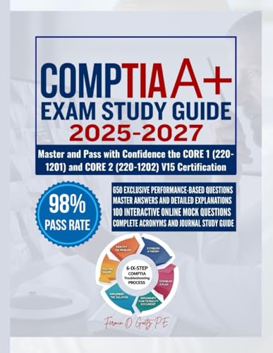 CompTIA A+ EXAM STUDY GUIDE 2025-2027: Master and Pass with Confidence the CORE 1 (220-1201) and CORE 2 (220-1202) V15 Certification
