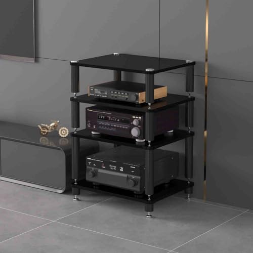 KUANGGE HiFi Stand AV Media Stand, Audio Shelf Rack Audio Tower, Corner ...