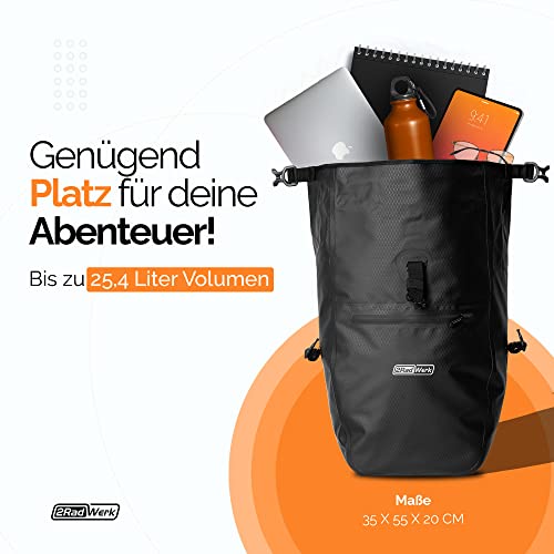 2Radwerk Fahrradtasche für Gepäckträger 25.4 l , 100% Wasserdicht , mit Tragegriff und Schultergurt , fahrradtasche gepäckträger, gepäckträgertasche, Fahrrad Taschen hinten
