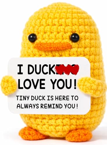 MBL Gifts for Girlfriend Boyfriend Anniversary - Mothers Mother's Day Birthday Gifts for Wife Fiance Couple Women Husband Her Him Graduation Wedding Engagement, Funny Romantic Crochet Duck Love You